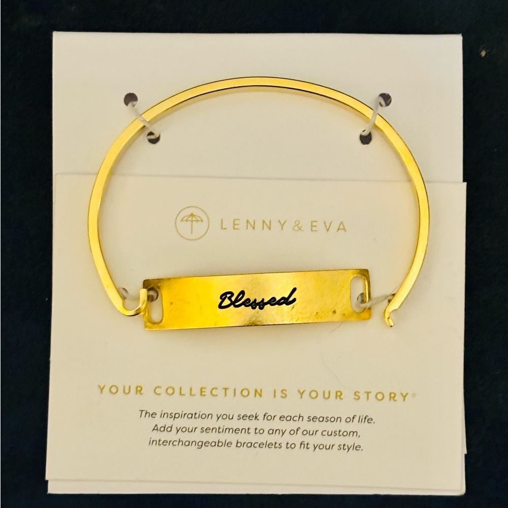 Lenny and Eva Bangle with Blessed Sentiment